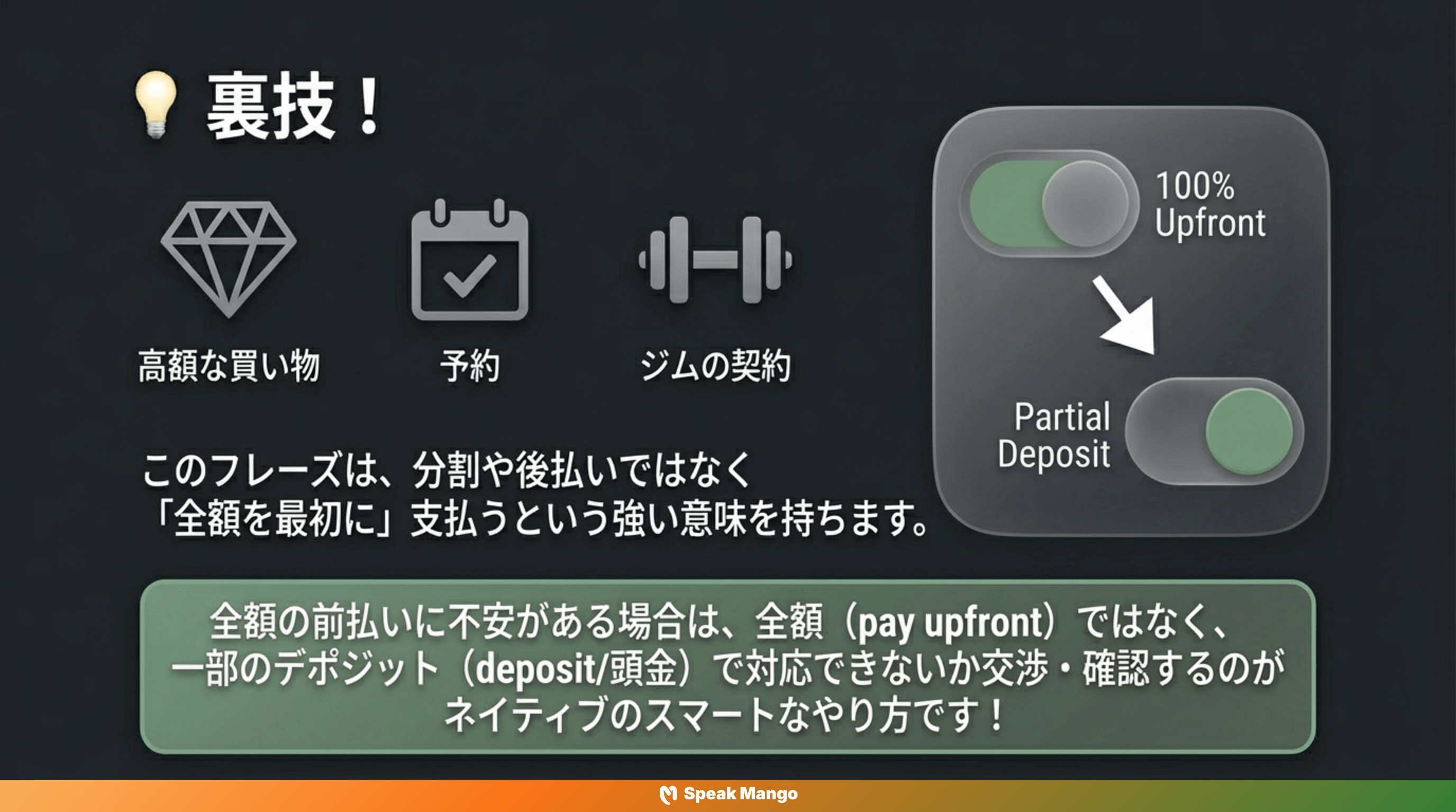 前払いで安心できる英語表現「Pay up front」の意味と使い方 - Slide 8