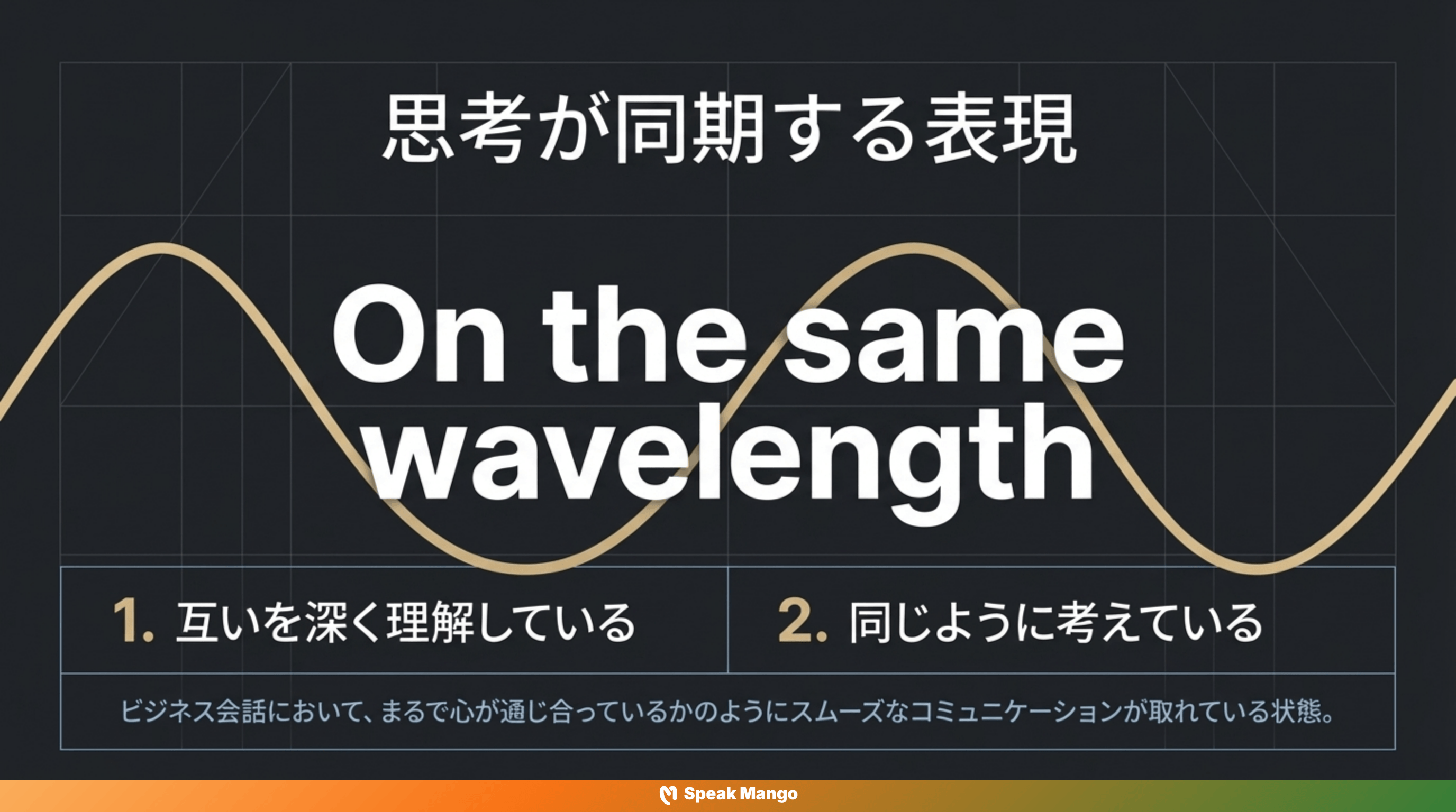 チームのコミュニケーションを変える英語表現「on the same wavelength」の意味と使い方 - Slide 3