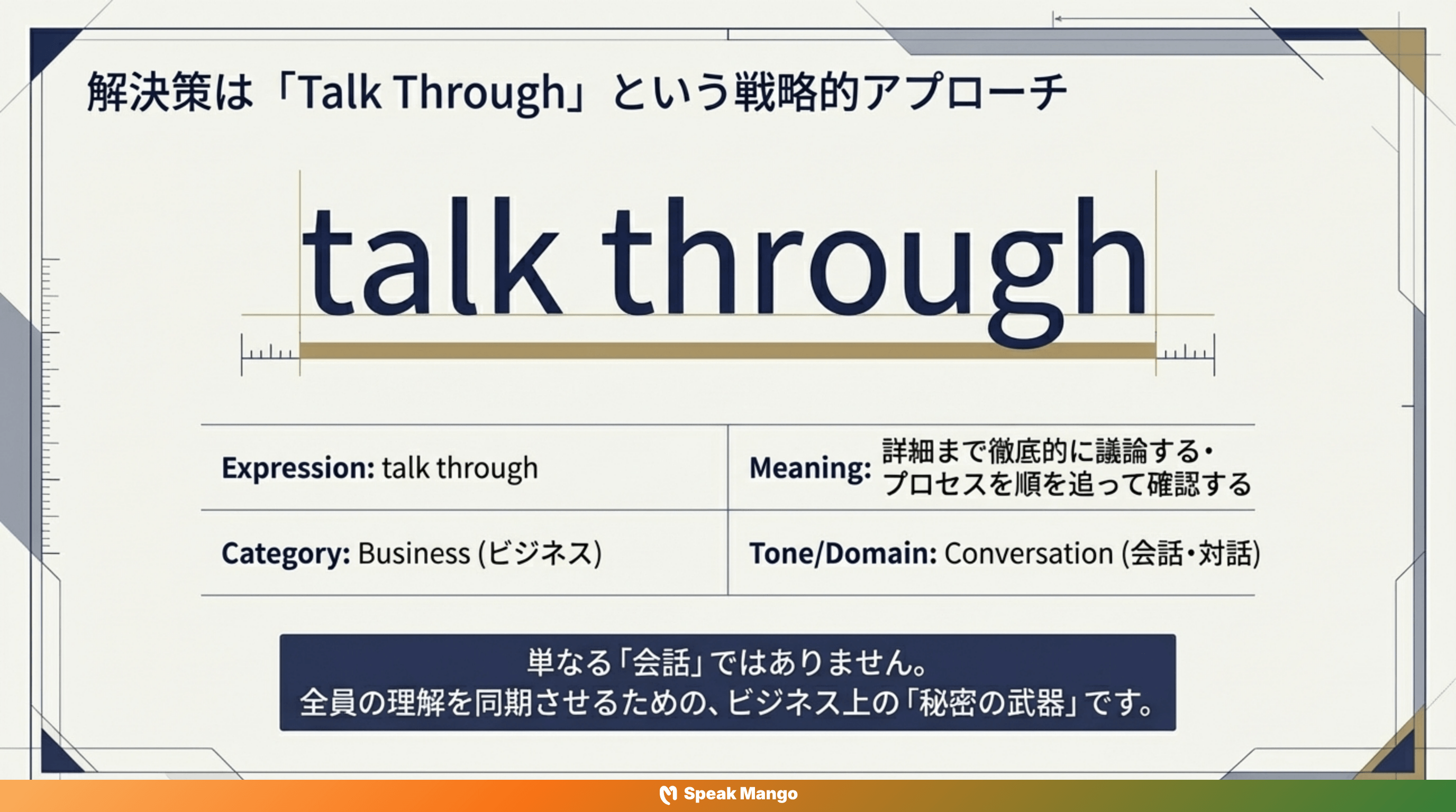 コラボレーションを超効率化するための英語表現「Talk Through」の意味と使い方 - Slide 3