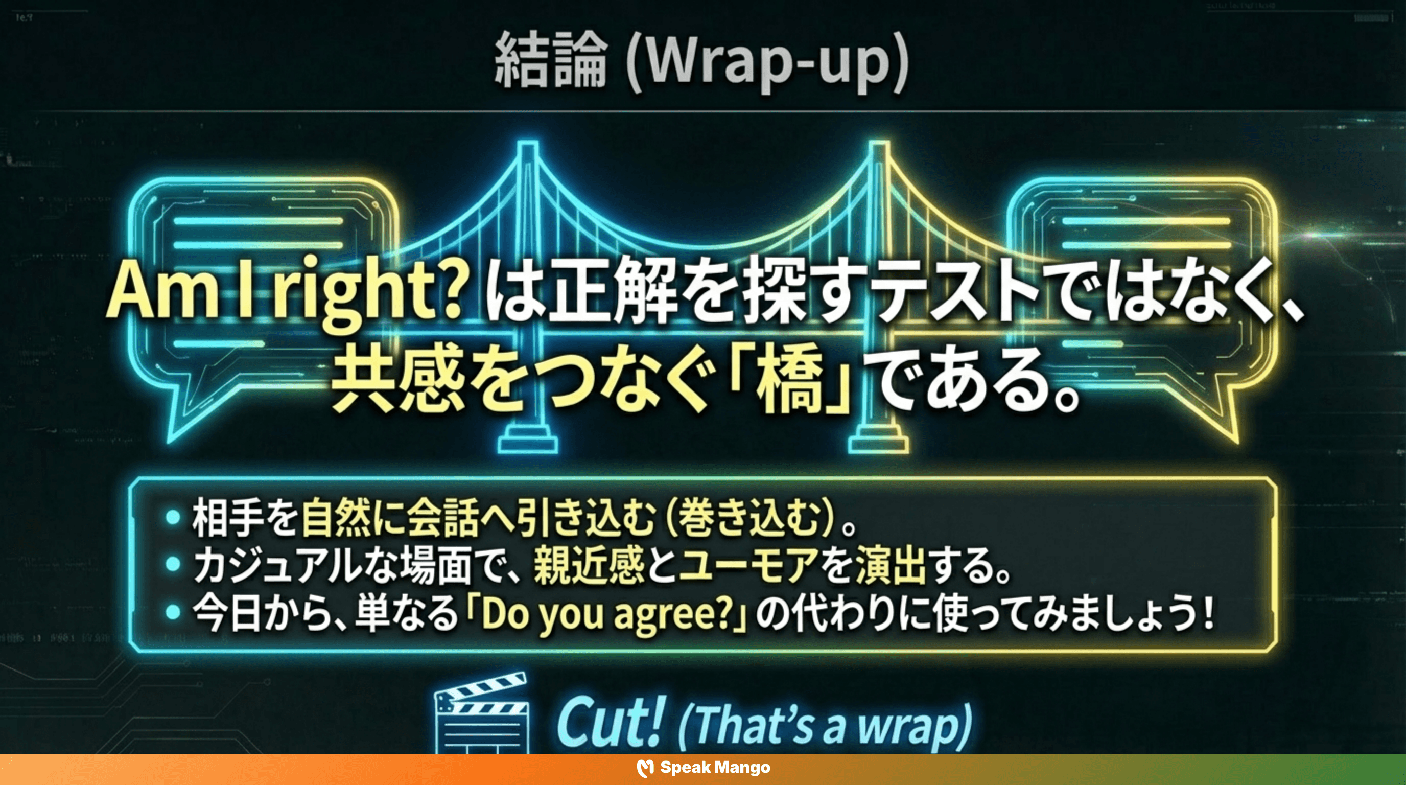 会話の隙間を埋めるための英語表現「Am I right」の意味と使い方 - Slide 8
